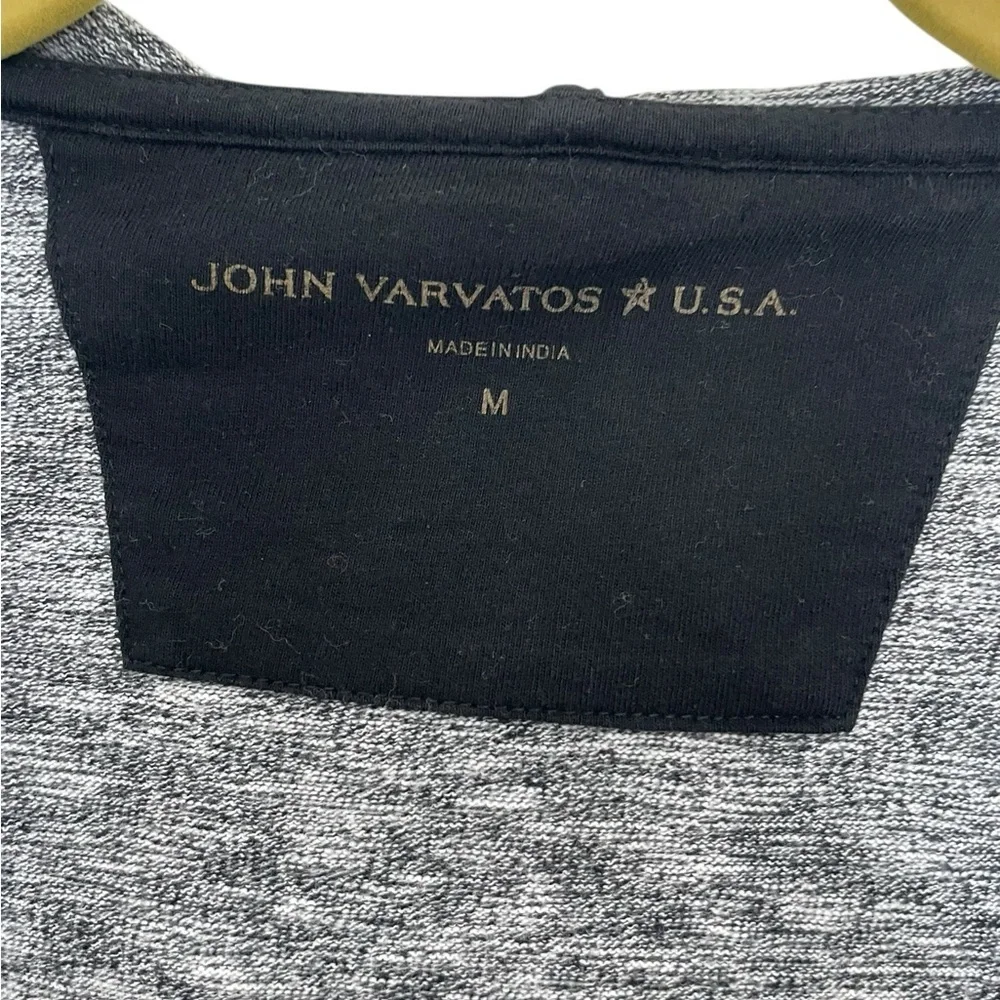 John Varvatos Charcoal Zip-Up Sweater Medium Cotton